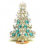 2024 Xmas Tree Decoration 20cm Ovals ~ Aqua Clear*
