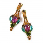 Roxanne Earrings Clips ~ Extra Fuchsia Multicolor*