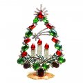 Tree with Three Candles Decoration 17cm ~ Green Red*
