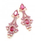 Sparkling Moments Earrings Pierced ~ Pink and Fuchsia