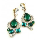 Swing Pierced Earrings ~ Emerald