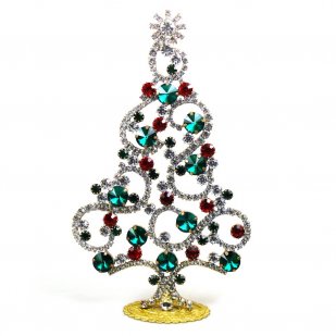 Xmas Tree 17cm Waves and Rondelles ~ Emerald Clear*
