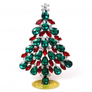 Xmas Teardrops Tree Standing Decoration 15cm ~ Emerald Red*