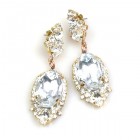 Ovals Earrings for Pierced Ears ~ Clear Crystal