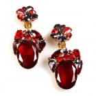 Fiore Clips Earrings ~ Ruby Red