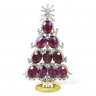 Standing Xmas Tree with Ovals 17cm ~ Extra Fuchsia Clear*