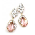 Fountain Earrings for Pierced Ears ~ Clear with Pink