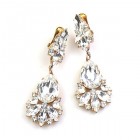 Fancy Essence Earrings Clips ~ Clear Crystal