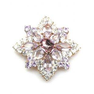 Star Rhinestone Button ~ Crystal Violet
