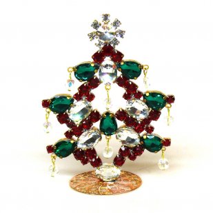 Standing Xmas Tree Decoration with Beads 10cm ~ #08*