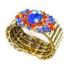Sunnydance Clamper Bracelet ~ Jonquil with Blue Stone