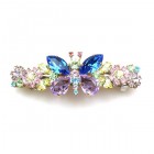 Barrette Hairclip with Butterfly ~ Wide ~ Pastel