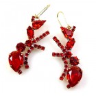 Ants Earrings Pierced ~ Red