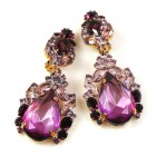 Iris Earrings Clips-on ~ Extra Purple Amethyst