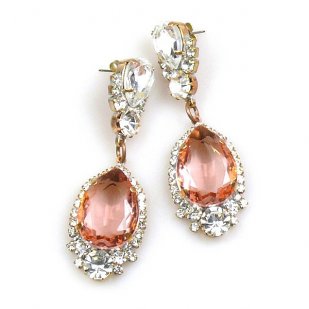 Tears Pierced Earrings ~ Crystal Pink