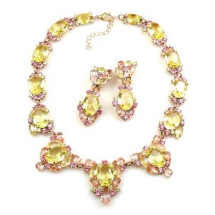 Mythique Set Lite ~ Necklace and Earrings ~ Yellow Jonquil