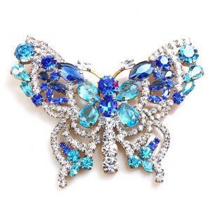 Grand Butterfly ~ Clear Aqua Blue ~ Extra Big