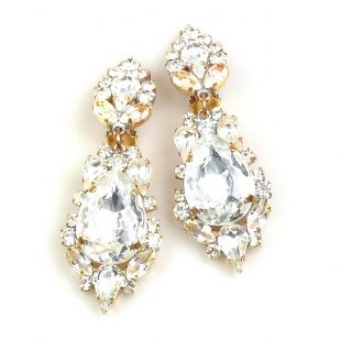 Grand Mythique Clips-on Earrings ~ Clear Crystal