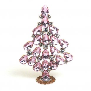 Xmas Teardrops Tree Standing Decoration 10cm ~ Pink Clear*