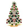 2024 Xmas Tree Decoration 20cm Ovals ~ Emerald Green Red*