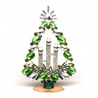 Tree with Three Candles Decoration 16cm ~ Clear Green*
