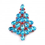 Brooch Teardrops Tree 7cm ~ Aqua Red*