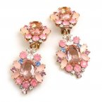 Aztec Sun Earrings Clips ~ Pink