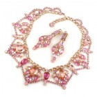 Roxanne Necklace Set with Earrings ~ Pink