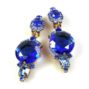 Taj Mahal Earrings Clips ~ Blue
