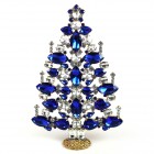 2021 Xmas Tree Decoration 21cm Navettes ~ Blue Clear