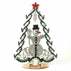 Decoration Xmas Tree with Snowman 23cm ~ Emerald Clear*