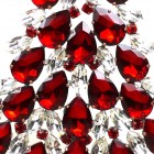 Xmas Teardrops Tree Decoration 20cm ~ Red Clear*