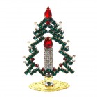 Tree with Candle Decoration 10cm ~ Emerald with Red and Clear*