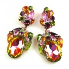 Fiore Pierced Earrings ~ Vitrail Multicolor