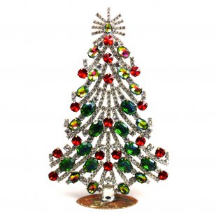 2023 Xmas Tree Decoration 20cm Ovals ~ Extra Green Red Clear*