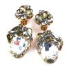 Fiore Clips Earrings ~ Smoke with Clear Ovals*