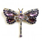 Dragonfly Baguette Stones ~ Violet Clear