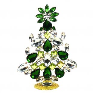 Festive Xmas Standing Tree 17cm ~ Green Extra lime Clear*