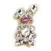 Bunny Easter Brooch Smaller ~ Clear Crystal