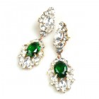 Crystal Gate Pierced Earrings ~ Crystal Emerald