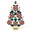 2021 Xmas Tree Stand-up Decoration 22cm ~ Red Emerald Clear