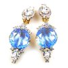 Taj Mahal Earrings Clips ~ Clear with Silver Sapphire*