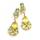 Fancy Essence Earrings Clips ~ Yellow Jonquil Green