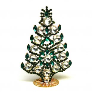 Rivoli Xmas Standing Tree 12.5cm ~ Clear Emerald*