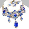 Pompe Choker with Earrings ~ Crystal with Blue