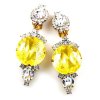 Taj Mahal Earrings Clips ~ Clear with Silver Yellow*