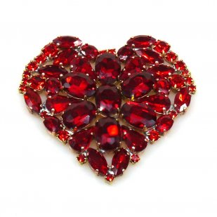 Big Heart Brooch ~ Red