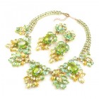 Iris Grande Necklace Set ~ Lime and Yellow
