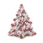 Navette Xmas Tree Brooch ~ Clear Pink*