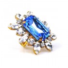 Naomi Ring Extra Big ~ Clear and Sapphire Blue